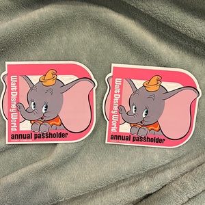 Dumbo Disney Annual PassHolder magnets (two).